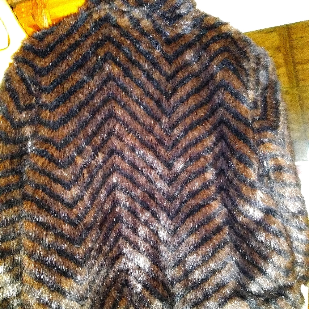 Waist length faux fur jacket